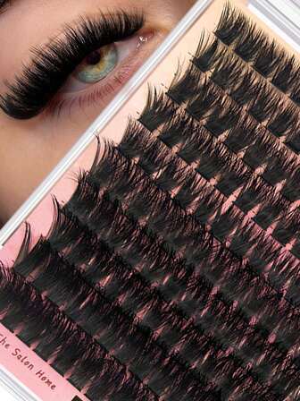 160PCS D Curl Individual Lash Clusters DIY Lash Clusters 100D Dense & Soft Reusable Suitable ForParties, Travel,Daily Use, Home And Everyday Use, Eye Lash Clusters,Individual Eyelashes,Lashes,Fake Lashes