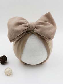 2pcs Bow Decor Kids Beanie Hats, Infant Toddler Soft Knit Cap - 2pcs - View 6