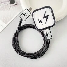 Lightning充电适配器及线缆保护套装，40W苹果充电线缆保护套，防断裂线缆整理器，兼容 17/16/15/13/14充电器 - 無色 - 查看 5