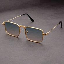 New Steampunk Square Glasses Men's Fashion Glasses Women's Style - màu xanh da trời - Xem 1