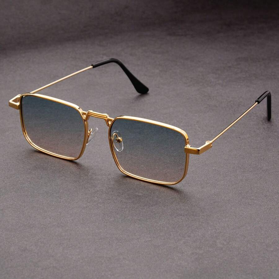 New Steampunk Square Glasses Men's Fashion Glasses Women's Style - màu xanh da trời - Xem 1