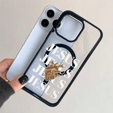 Patrón de dibujo, carcasa de teléfono móvil simple y de moda, compatible con iPhone 11 / 12 / 13 / 14 / 15 / 16 / Pro / Max y Galaxy plus / Pro / S22 / S23 / S24 / s25 / ultra / fe. Muy adecuado como regalo de vacaciones, regalo de San valentín. - Negro - Ver 2