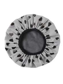 1/3件装防水印花浴帽，双层，长发适用，缎面浴帽，EVA印花发套浴帽