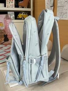 Large Capacity Women's Backpack, School Bag, Campus Bag, Travel Bag - Mint Blue - View 9