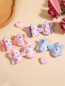 1 قطعة مشبك شعر بشكل فراشة ملون بالأرجواني والوردي والأزرق والأحمر بمناسبة عيد الحب، إكسسوار شعر لعيد الطفل - واحد - مشاهدة 2