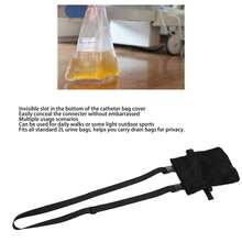 Concealed Catheter Pocket Cover With Shoulder Carrying Case For Postoperative Drainage Collection, Large Capacity, Black Nylon – 1 Piece