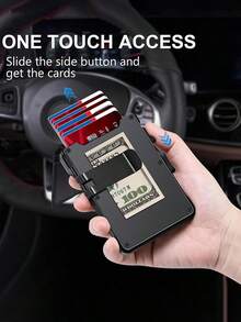 Minimalist Men's Slim Wallet: 9 - 13 Cards, Money Clip, ID Window.RFID - Blocking, Aluminum Bifold - Up - Cà phê - Xem 9