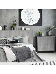 A Roll Of Wallpaper With Gray Wood Grain And Blue-Brown Wood Grain Patterns, Easy To Peel And Stick. It Is Suitable For Accent Wall Decoration In Bedroom, Study And Living Room, As Well As The Renovation Of Cabinets, Tabletops And Countertops. Multiple Sizes Are Available And Can Be Freely Spliced. - Grey - View 6