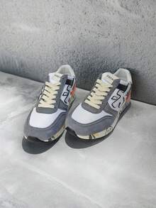 2026新款Premiata原创复古男女情侣鞋，483m运动鞋，运动跑步休闲鞋，校园风，奢华透气，工作鞋，礼盒包装，大码，快速发货 - 灰色 - 查看 2