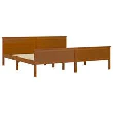 vidaXL Cuadro de iluminación sin matelas marrón miel madera pin macizo 200x200cm - Marrón - Ver 3