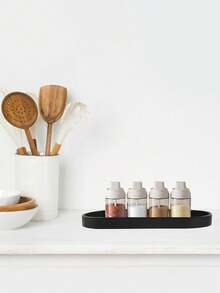 1pc/2pcs Silicone Bathroom Cabinet Storage Tray, Suitable For Cosmetics, Perfume, Candles, Soap Dispensers, Spice Storage, Decorative Tray For Home Decor, Bedroom, Living Room, Kitchen - Multicolor - View 12