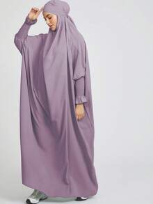 Bộ khăn trùm đầu Khimar thoáng khí và thân thiện với da, phù hợp cho phụ nữ Hồi giáo cầu nguyện và mặc hàng ngày, mọi mùa. - Nhiều màu - Xem 6