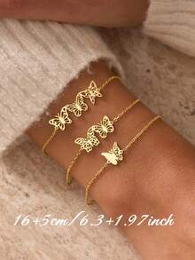 1PC Custom Personalized Birth Butterfly Bracelet, Personalized Birth Moon Bracelet, Custom Family Bracelet, Women's Bracelet, Gift For Girlfriend, Fashion Jewelry, Mom Bracelet, Mother Gift, Grandma Gift, Christmas Gift, Valentine's Day Gift - Multicolor - View 6