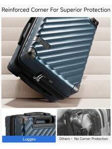 Carry On Luggage 22x14x9 Airline Approved, KVC Expandable Polycarbonate Hard Shell Suitcase For Travelling (EX-Core, Charcoal Metallic, 20 Inch, 40L-44L) - 炭灰色金屬色 - 查看 6