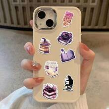 50pcs Vintage Witch, Wizard, Book, Potion Themed Stickers, Purple Color, Suitable For Water Bottles, Laptops, Guitars, Skateboards, Phones, Etc. Scrapbook Supplies Scrapbook Stationery - Violet Purple - View 3