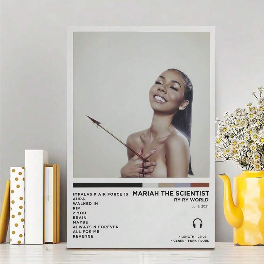 Framed Ry Ry World Album Canvas Poster - Music Wall Art For Bedroom Decor, Perfect For Room Decor,Modern Home Aesthetics, Vibrant Decorative Prints, Hallway, Patio, Sunroom, Library, Dining Room Wall Statement Pieces, Thoughtful Gift Option. - Framed(有框框的) - 查看 1