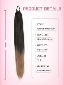 Tóc giả đuôi ngựa tết 26 inch có dây chun, có màu đen và nâu, phù hợp cho nữ, tóc giả đuôi ngựa thẳng quấn quanh bằng sợi tổng hợp, mềm mại và tự nhiên, sợi chịu nhiệt, thích hợp cho Giáng sinh, Năm mới, lễ hội hóa trang, lễ hội âm nhạc và các dịp khác. - Nhiều màu - Xem 4