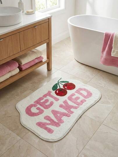 1pc Funny Anti-Slip Bathroom Mat - High Absorbency, Machine Washable Polyester Blend Carpet, Suitable For Shower, Bathtub, Bedroom - Perfect Gift, 16x24 Inches, Bathroom Mat