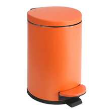 Small Trash Can With Lid Soft Close, 4.5 Liters / 1.2 Gallon Bathroom Garbage Can, Mini Step Trash Bin, Stainless Steel Wastebasket For Bathroom, Bedroom, Office (Orange),Orange - 橘色 - 查看 2