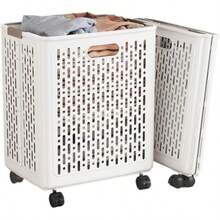 1pc Foldable Laundry Basket - Classic Rectangular Dirty Clothes Storage Bin With Handle, Suitable For Home, Bedroom, Bathroom And Dorm Decor - Multicolor - View 14