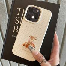 1pc TPU Soft Cute Polka Dot Deer Horn Design Phone Case Compatible With IPhone 17 Pro Max/17/16 Pro Max/15/13/12/11, S20 FE/A15/S24/A55, Redmi Note 11/12/13 Pro, Full Body Shockproof Protective Cover - White - View 2