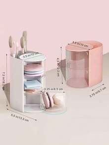 This 3-Layer Divided Storage Box Is Made Of ABS Material, Which Can Not Only Protect Powder Puffs And Makeup Sponges From Dust And Moisture, But Also Neatly Store Small Items Like Cushion Compacts And Lipsticks. It Is Very Suitable For Cosmetic Storage, Jewelry Storage, Hair Accessory Storage, Desktop Decoration, Or As A Valentine's Day Gift. - Multicolor - View 8
