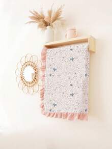 1pc Soft Cotton Floral Baby Blanket With Ruffled Edges, Cozy Infant Nursery Blanket - Nhiều màu - Xem 7