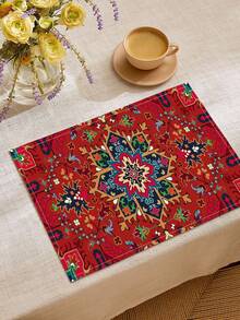 1/2/4/6/8pcs Digital Printed Placemats, Bohemian Geometric Pattern Printed Placemats For Dining Table Decor, Suitable For Daily Use, Festivals, Parties, Birthdays, Weddings, Dinners, Kitchen & Dining Room - Multicolor - View 5