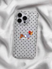 Dot Stripes Dog Print Clear Case Compatible With IPhone 13/11/17/17pro/16/14/15/15pro/15 Plus/15 Promax/7plus/8plus/X/Xs Max/Xr/11pro/12pro/13pro/14pro/12mini/13mini/11promax/12promax/13promax/14promax/14plus/17pro Max/17Air/6/6s Plus/7/8/16Pro/16plus/16promax/Se2/17promax&Compatible With Samsung Galaxy/A54/A14/A12/A13/A15/A32/A33/A24/A52S/S20/S21/S22/S23/S24/S23Plus/S24ultra/S25/A15/A33/A23 - Multicolor - View 2