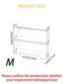 1件/3层亚克力壁挂式化妆品收纳架，无需钻孔 - 透明的 - 查看 3