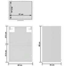 vidaXL vitrina suspendida "Lyon" Blanc 40 x 31 x 60 cm Bois d'ingénierie - Blanco - Ver 10