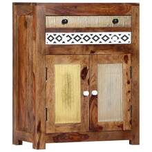 vidaXL Armoire latérale 60x30x75 cm Bois massif - Tabac - Voir 2