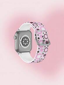 1pc Soft Elastic Breathable Polka Dot Replacement Watch Band, Compatible With Samsung, Garmin, Honor Smartwatches, 38mm 40mm 41mm 42mm 46mm 45mm 44mm 49mm, Fashionable Casual Multi-Color Silicone Watch Strap Compatible With Apple Watch Ultra SE/11/10/9/8/7/6/5/4/3/2/1 - Multicolor - View 2