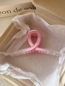 6个/1个 4.33英寸/11厘米 粉色心形芙蓉花发夹，轻巧塑料发饰，适合日常、休闲、派对、海滩、马尾辫、发髻、洗脸/洗头、化妆、搭配服装，优雅女士爪夹发夹 - 彩色 - 查看 11