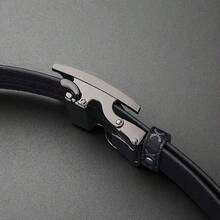 Men's Classic Letter Design Fashion Belt, Featuring Classic Letter Design Highlight, With Automatic Alloy Buckle And High-Quality PU Material, Exquisite Printing And Textured Feel. Practical And Fashionable, Suitable For Business, Casual Occasions And Important Events, Can Be Worn Daily, Also An Ideal Gift Choice For Valentine's Day And Father's Day, A Classic And Versatile Men's Belt Buckle, Meeting Men's Dressing And Gift Needs. - Multicolor - View 7