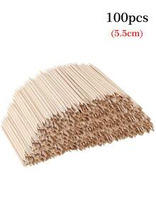 100pcs Wooden Manicure Sticks, Double-Sided Multi-Functional Cuticle Pusher, Nail Care Tools, Nail Remover Tools, Nail Art Supplies, Suitable For Press-On Nails - 5.5cm Nail Remover Stick, Christmas, Winter, Pink, Graduation Season, Birthday - Multicolor - View 7