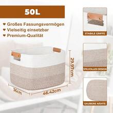 Danpinera Rectangle Blanket Storage Basket 50L Large Blanket Basket For Living Room Nursery Nin For Toys Large Woven Storage For Toy Organizing And Laundry 18.11 *14.17 *11.81 Gradient Brown