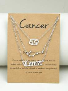 3 pièces/set Collier à la mode 12 à pendentif constellation pour femme pour décoration quotidienne - Argent - Voir 19