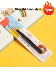 2pcs/Set Stainless Steel Tweezers Set (Straight & Curved), Includes Eyelash Tweezers, Tweezer Stickers And Paper Tape Clips, Multi-Functional Set For Stationery, DIY Scrapbooking, Albums, School Supplies, Macaron Crafts, Cooking, Stickers, Albums, Eyelashes, Jewelry Making, Models And More. - Multicolor - View 22