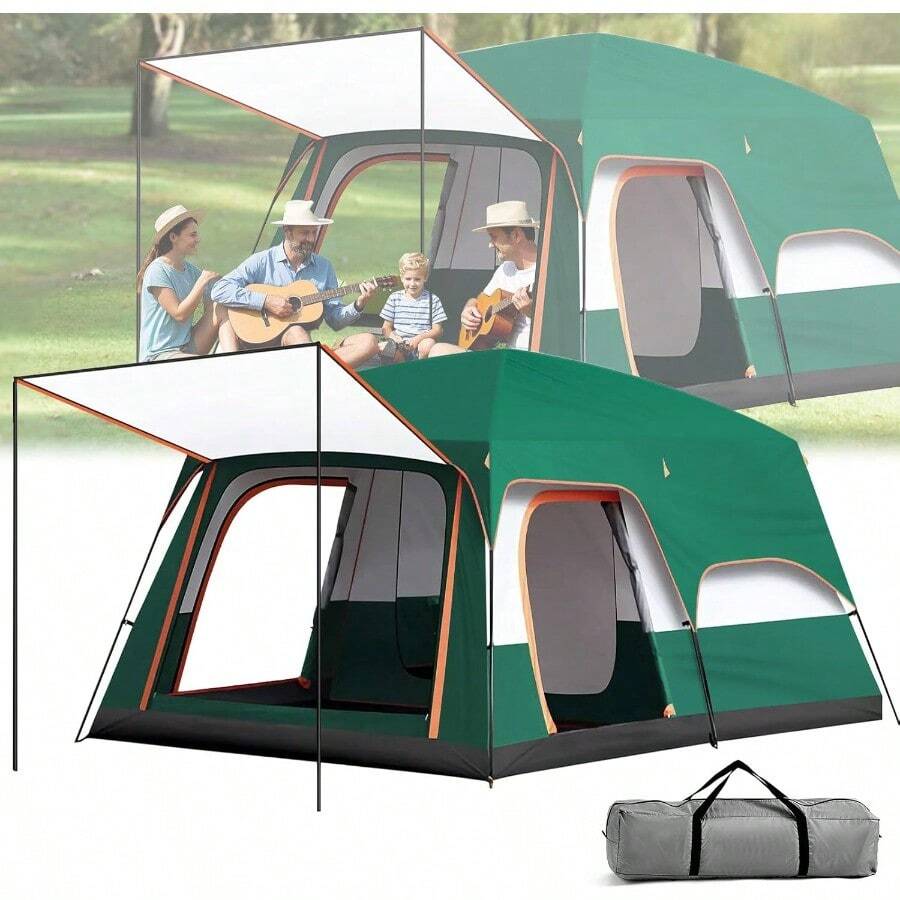 mhjCasa de Campaña Tienda de Campaña Impermeable Portátil para 5-8 Personas Tienda Familiar de Fácil Instalación con Bolsa de Almacenamiento Toldo de Puerta y Gran VentilaciónSleeping Bags