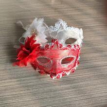 1/2/3件装黑色蕾丝半脸羽毛面具 - 女士万圣节派对及节日服装配饰，适合圣诞节及狂欢节庆祝活动，女王风格眼罩，适合正式场合及角色扮演 - 彩色 - 查看 8