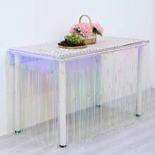 1/3pcs Tassel Rain Curtain Table Skirt Tablecloth Wedding Prop Table Valance Tabletop Decor For Holiday Birthday Party, 275*75CM - Multicolor - View 4