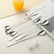 1pc Portable 304 Stainless Steel Peanut Butter, Rice, Soap Spoon Cutlery Gift, Kitchen Tool, Cafe Supplies