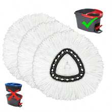 3 Pack Spin Mop Refill - Replacement Head Compatible With O Cedar, Microfiber Spin Mop Refills,Clean The Floor. Easy Floor Cleaning Mop Head Replacement - Bonison - 白色 - 查看 1