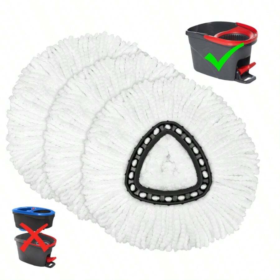 3 Pack Spin Mop Refill - Replacement Head Compatible With O Cedar, Microfiber Spin Mop Refills,Clean The Floor. Easy Floor Cleaning Mop Head Replacement - Bonison - 白色 - 查看 1