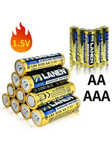 1.5V AA+AAA Alkaline Batteries, Stable Voltage, Long-Lasting High Performance, Suitable For Drones, Toys, Flashlights, Shavers, Clocks, Doorbells, Wireless Mice, String Lights, Halloween, Christmas, Indoor Decor, Outdoor Garden Lights. Disposable, Non-Rechargeable Batteries - Multicolor - View 1