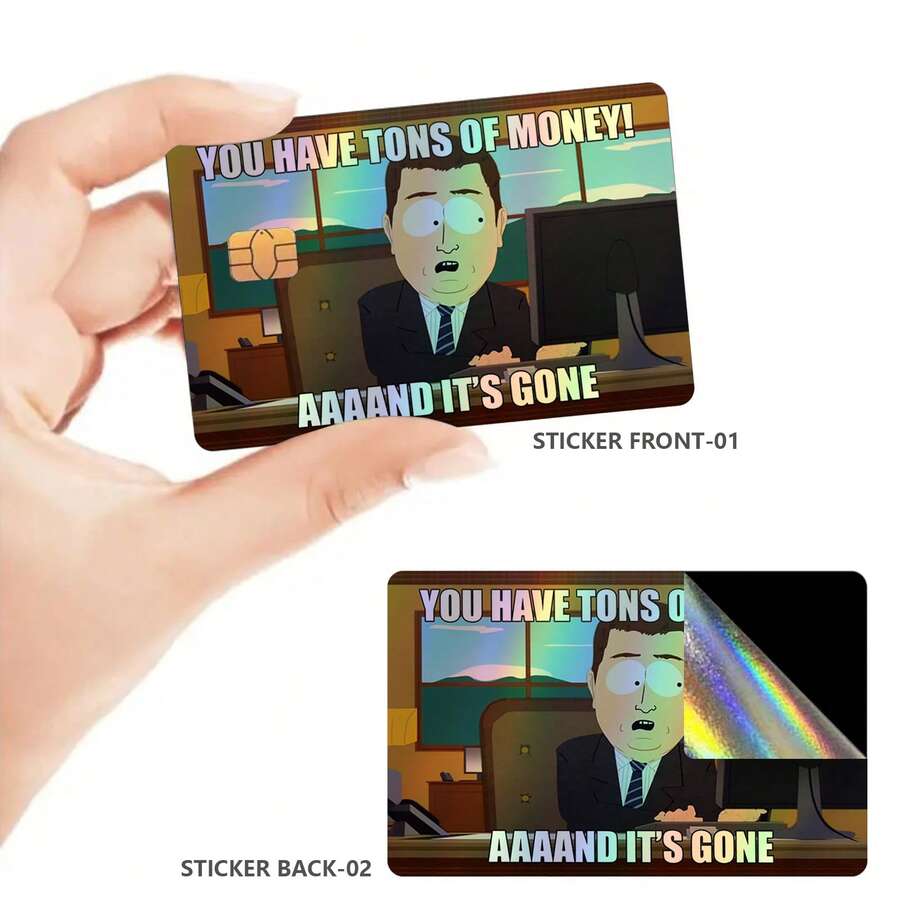 2pcs Colorful Credit Card Skin Stickers, Waterproof Scratch-Resistant Personalized Decorative Protective Stickers, Suitable For Credit/Debit/Transit Cards - Multicolor - View 1