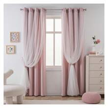Pink Curtains For  Bedroom, 54 Inch Blackout Cute Short Curtains, Polka Dot Sheer, Grommet Top, 2 Panels - Window Treatments - 如圖29 - 查看 7