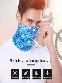 1pc Motorcycle Rider Unisex Versatile Headband Neck Gaiter & Face Mask, Highly Elastic & Comfortable, Outdoor Riding Windproof Sunscreen Multifunctional Bandana - Multicolor - View 7