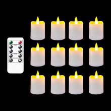 12-Piece Warm-Light Flameless LED Decorative Tea Candle, Battery Powered (Batteries Included), Comes With Remote Control, 3D Simulated Light Wick, Suitable For Valentine's Day, Proposals, Dining Tables, Weddings, Home Decor, And Holiday Decorations. - ánh sáng trắng ấm áp - Xem 11
